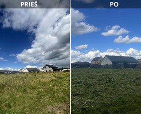 Apleisto sklypo sutvarkymas prieš ir po